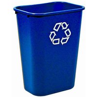 Rubbermaid - rechteckiger Abfallbehälter 39 Liter, HxBxT 50,5x27,9x38,7cm Polyethylen Blau mit Recyclingsymbol - Blau von RUBBERMAID