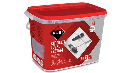 RUBI | Fliesennivelliersystem | 100 Nivellierkeile + 100 Kabelbinder 1,5 mm für Keramik zwischen 3 und 12 mm + 1 Fliesenzange | Delta Level System von RUBI