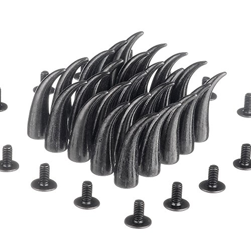 RUBYCA 100 Sets 21 mm schwarze Metall-Krallen-Nieten und Spikes, Metallschraubenverschluss, Lederhandwerk, Heimwerker von RUBYCA
