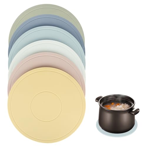 RUCUDIM Silikon Topfuntersetzer Hitzebeständig, 6er-Set Modernes Design Küchenhelfer Set, Untersetzer Topf,Silikon Untersetzer, Multifunktion Silikonmatte Küche von RUCUDIM