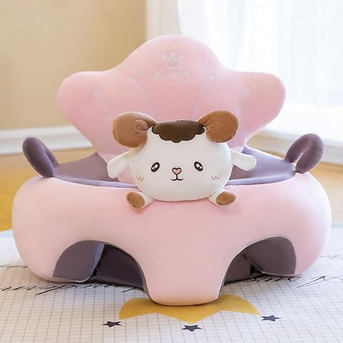 Baby Support Seat Cover Cartoon Infant Safety Support Sofa Cover Baby Learning to Sit Chair Cute Animals Shape Plush Recliner Slipcovers for Baby 0-3 Years Newborn Comfortable Chair Gift von RUDFUZ