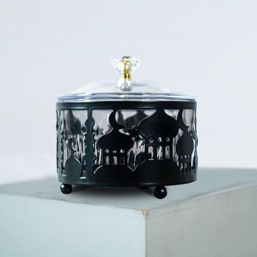 RUDFUZ Ramadan Candy Dish mit Deckel Aus dem Nahen Osten Muslimisches Metall Schloss Kokosnuss Obst Tablett Tee Tablett Home Snacks Getrocknetes Obst Snack Obstschale mit Deckel von RUDFUZ