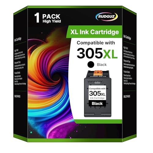 305 XL Schwarz Kompatibel für HP 305 Druckerpatronen 305XL für HP Deskjet 2820e Patronen 4220e 2700 2720e 2710 2720 4100 4100e 4110 4120e Envy 6020e 6000 6400 6032e 6420e (1er-Pack, 305XL Schwarz) von RUDGUZ