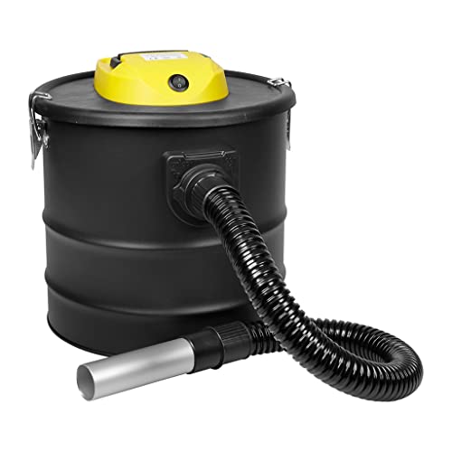 RUECAB 647468, Staubsauger für Wasser und Staub Pelletofen, Aschesauger für Kamin 18 l/1200 W, waschbarer Filter – Stahlbehälter, grau von RUECAB