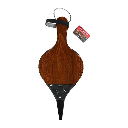 RUECAB - Kamin-Balg aus Holz – Länge: 40 cm – Durchmesser: 16 cm – mit Aufhängegurt und langem Griff – Holz MDF Melamin – dunkle Farbe und Kunstleder – Gewicht: 0,3 kg von RUECAB