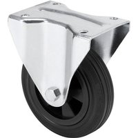 Ruedas Alex - Bockrolle aus Naturkautschuk mit Platte und glatter Achse, Farbe schwarz, Tragfähigkeit 110 kg, ø 12,5 cm Ruedas Alex - Bockrolle aus Naturkautschuk mit Platte und glatter Achse, Farbe schwarz, Tragfähigkeit 110 kg, ø 12,5 cm von RUEDAS ALEX