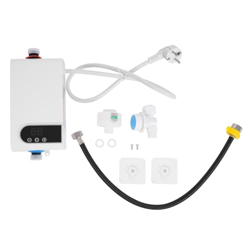 5500W Durchlauferhitzer Küche, Mini Durchlauferhitzer, Untertischboiler Niederdruck, mit LED-Display und Touch-Control-Modus, 0.04MPa~0.4MPa Betriebsdruck, für Küchen, Bäder, Restaurants, Hotels von RUETERY