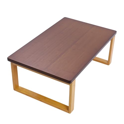 Klappbarer Couchtisch, Tisch-Bein-Schnallendesign, Niedriger Beistelltisch Tragfähigkeit 75kg Tragbarer Couchtisch Rechteck für Boden, Buchfenster, Heimbüros, Wohnzimmer von RUETERY