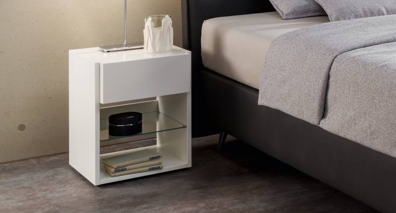 RUF Betten Nachttisch ELEVO in Lack weiß matt RUF Betten Nachttisch ELEVO in Lack weiß matt von RUF Betten