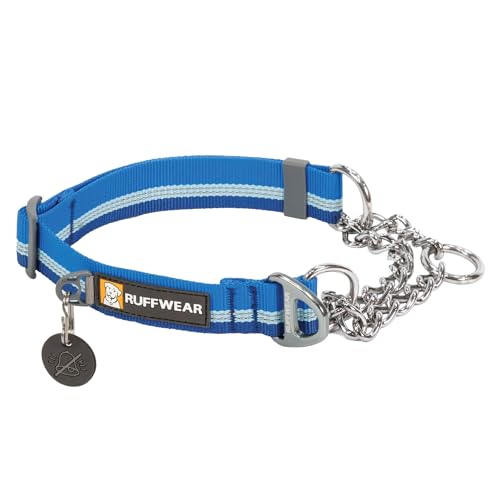 RUFFWEAR Chain Reaction Hundehalsband, verstellbar, kein Ziehen, Hundehalsband und Hundetrainingshalsband, Aluminium-D-Ring & begrenzter Schnur, reflektierendes Hundehalsband Blue Pool 14"-20" von RUFFWEAR