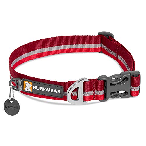 RUFFWEAR Crag Hundehalsband, Reflektierendes und Bequemes Halsband für den Täglichen Gebrauch, Vulkanrot, 51–66 cm von RUFFWEAR