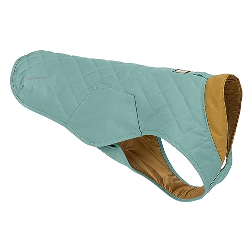 RUFFWEAR Stumptown Quilted Dog Jacket, Large Dog Coat with Harness Portal, Stylish Premium Quality Dog Vest for Pet Dog Walking, Cosy & Abrasion Resistant Dog Coat, L, River Rock Green von RUFFWEAR