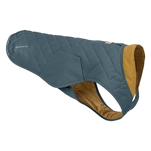 RUFFWEAR Stumptown Quilted Dog Jacket, Medium Dog Coat with Harness Portal, Stylish Premium Quality Dog Vest for Pet Dog Walking, Cosy & Abrasion Resistant Dog Coat, M, Orion Blue von RUFFWEAR