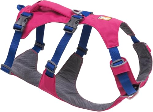 Ruffwear Flagline Hundegeschirr mit Griff, Lleichtes, Verstellbares Gehgeschirr, 3 Leinenbefestigungspunkte, verstärktes Gurtband und starker V-Ring aus Metall Alpenglow Pink Small von RUFFWEAR