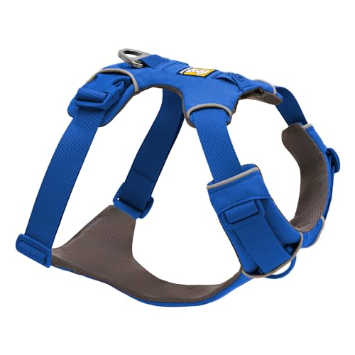 Ruffwear Front Range Hundegeschirr, reflektierendes Y-Geschirr, verstellbares, bequem gepolstertes Alltagsgeschirr für Spaziergänge und Hunderennen, 2 Leinenbefestigungen und V-Ring, Blue Pool S von RUFFWEAR