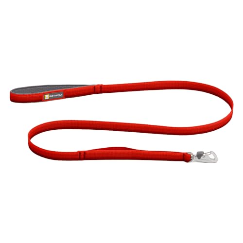 RUFFWEAR Front-Leine, leicht, 1,5 m, Starke Leine mit gepolstertem Griff und sicherem drehbarem Crux-Clip, kompaktes, flaches Tubelok-Gurtband, Red Canyon von RUFFWEAR