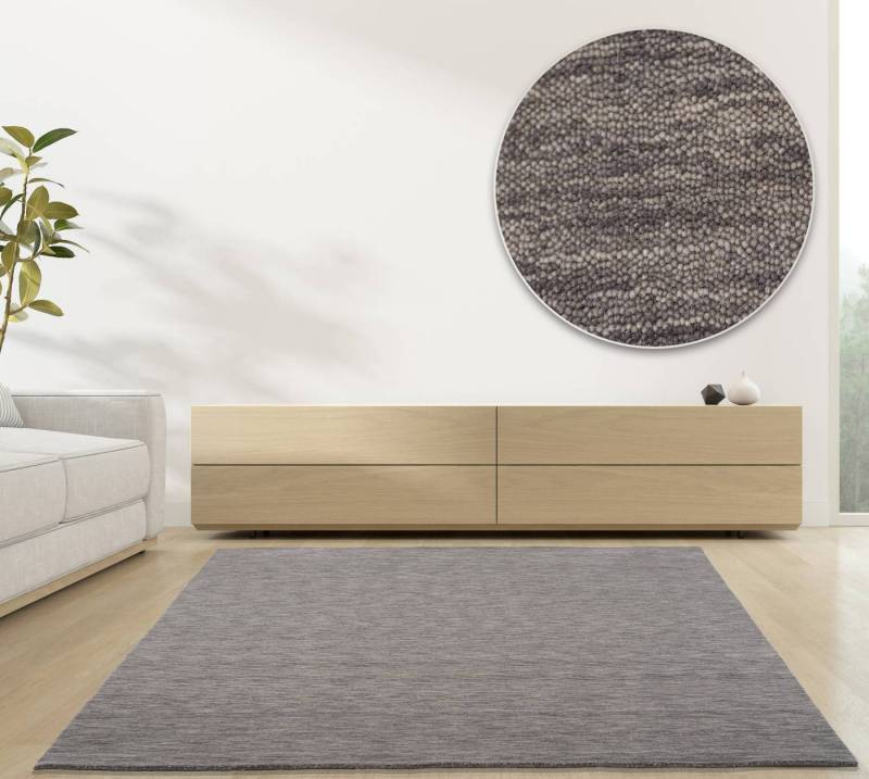 RUG N' ROLL Wollteppich Luxus Designerteppich, moderner uni Teppich aus reiner Schurwolle, Rechteckig von RUG N' ROLL