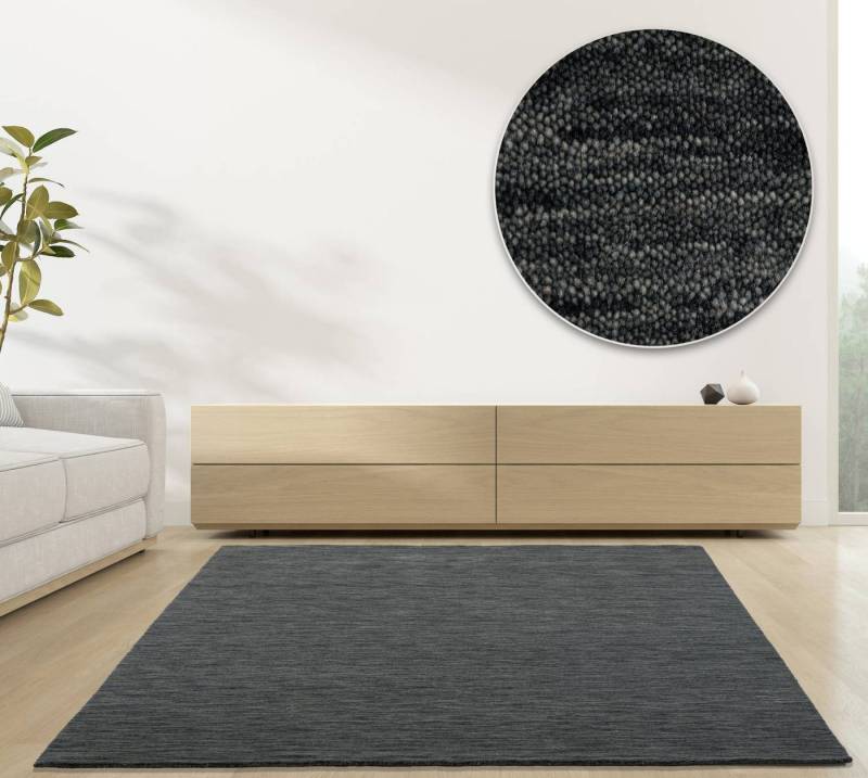 RUG N' ROLL Wollteppich Luxus Designerteppich, moderner uni Teppich aus reiner Schurwolle, Rechteckig von RUG N' ROLL