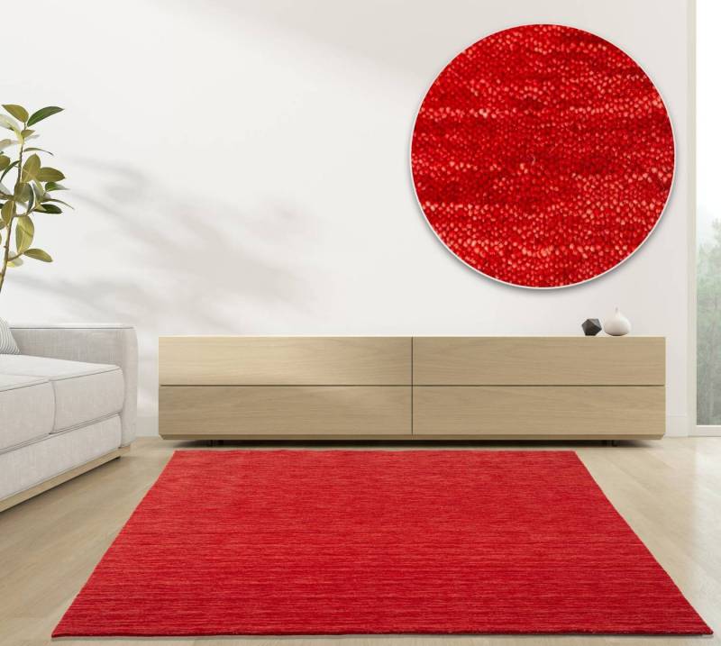 RUG N' ROLL Wollteppich Luxus Designerteppich, moderner uni Teppich aus reiner Schurwolle, Rechteckig von RUG N' ROLL
