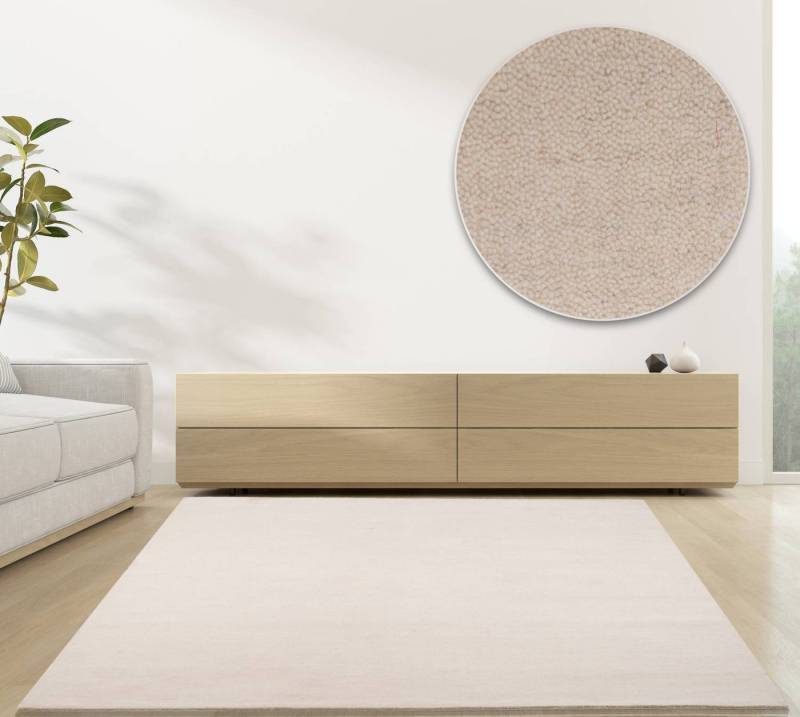 RUG N' ROLL Wollteppich Luxus Designerteppich, moderner uni Teppich aus reiner Schurwolle, Rechteckig von RUG N' ROLL
