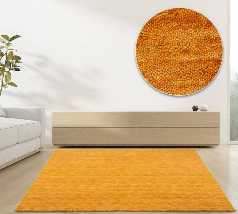 RUG N' ROLL Wollteppich Luxus Designerteppich, moderner uni Teppich aus reiner Schurwolle, Rechteckig von RUG N' ROLL