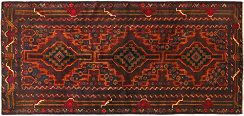 RUG PRINCE Afghan Belutsch Baluch Teppich Handgeknüpft 140x180 Braun Geometrisch von RUG PRINCE