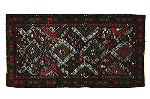 RUG PRINCE Afghan Belutsch Fein 130x80 Handgeknüpft Teppich 80x130 Rot 52 von RUG PRINCE