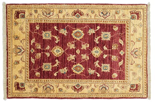 RUG PRINCE Afghan Chobi Ziegler Teppich 60x90 Handgeknüpft Rot Floral Orient e von RUG PRINCE