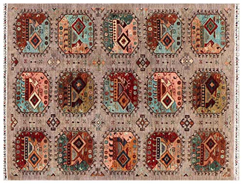 RUG PRINCE Afghan Ziegler Khorjin Ariana Teppich 170x240 Handgeknüpft Grau Durchgemustert b von RUG PRINCE