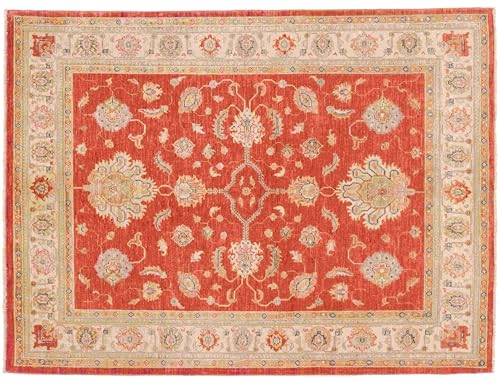 RUG PRINCE Feiner Ferahan Ziegler Teppich 150x200 Handgeknüpft Orange Geometrisch d von RUG PRINCE