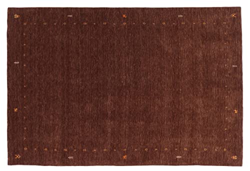 RUG PRINCE Wollteppich Gabbeh Muti 120x170 Handgewebt Braun Einfarbig Handarbeit Zimmer von RUG PRINCE