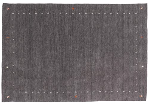 RUG PRINCE Wollteppich Gabbeh Muti 140x200 Handgewebt Grau Einfarbig Handarbeit Zimmer von RUG PRINCE