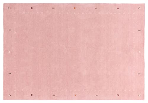 RUG PRINCE Wollteppich Gabbeh Muti 200x300 Handgewebt Rosa Einfarbig Handarbeit Zimmer von RUG PRINCE