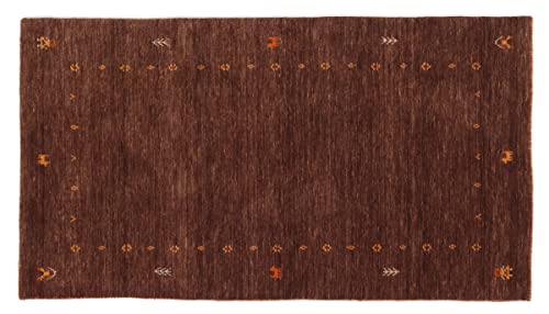 RUG PRINCE Wollteppich Gabbeh Muti 80x150 Handgewebt Braun Einfarbig Handarbeit Zimmer von RUG PRINCE