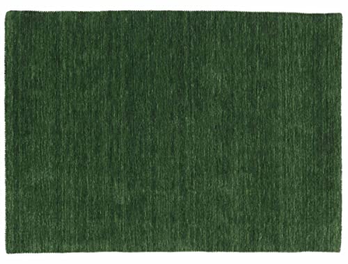 RUG PRINCE Wollteppich Gabbeh Uni 160x230 Handgewebt Grün Einfarbig Handarbeit Zimmer von RUG PRINCE
