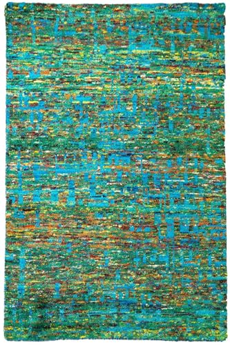 Rug Studios Teppich Queen | Handgeknüpft | Farbe: Grün; Größe: 80x150 cm | strapazierfähig und leicht zu reinigen | Wohnzimmer | Schlafzimmer von Rug Studios
