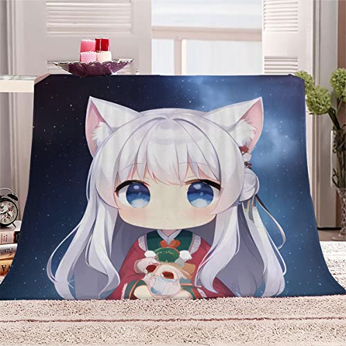 RUGINA Flauschige Wohndecke Anime Blanket 150x200 cm Super Weiche Flanell Decke für Couch, Kawaii-Mädchen Kuscheldecke Camping von RUGINA