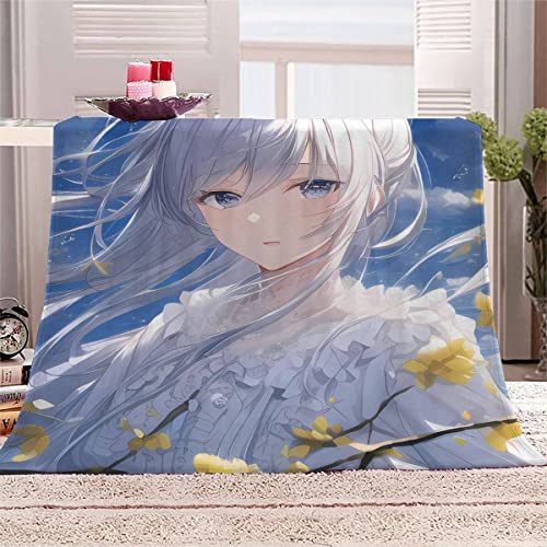 RUGINA Flauschige Wohndecke Anime Blanket 150x200 cm Super Weiche Flanell Decke für Couch, Kawaii-Mädchen Kuscheldecke Camping von RUGINA