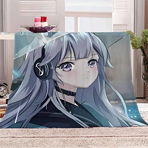 RUGINA Flauschige Wohndecke Anime Blanket 150x200 cm Super Weiche Flanell Decke für Couch, Kawaii-Mädchen Kuscheldecke Camping von RUGINA