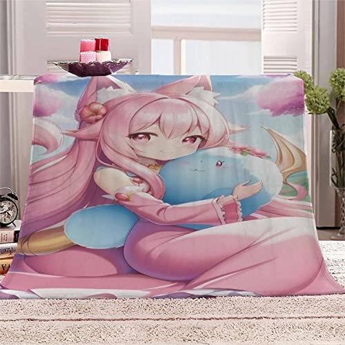 RUGINA Flauschige Wohndecke Anime Blanket 150x200 cm Super Weiche Flanell Decke für Couch, Manga-Mädchen Kuscheldecke Camping von RUGINA