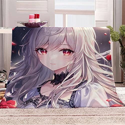 RUGINA Flauschige Wohndecke Anime Blanket 150x200 cm Super Weiche Flanell Decke für Couch, Manga-Mädchen Kuscheldecke Camping von RUGINA