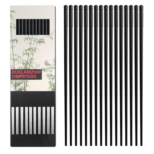 10 Paar Essstäbchen Set Fiberglas, 24,5cm Essstäbchen spülmaschinenfest, Sushi Stäbchen zum Essen, Schwarz Chinesische Stäbchen, Japanische Stäbchen wiederverwendbare Sushi-Stäbchen Ess Stäbchen 10 Paar Essstäbchen Set Fiberglas, 24,5cm Essstäbchen spülmaschinenfest, Sushi Stäbchen zum Essen, Schwarz Chinesische Stäbchen, Japanische Stäbchen wiederverwendbare Sushi-Stäbchen Ess Stäbchen von RUGLAMZHIP