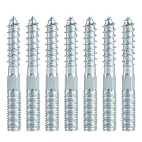 20 Stück Stockschrauben M8 x 60mm, Torx Doppelkopfschrauben, Doppelseitige Stockschrauben Holzschrauben, Doppelgewindeschrauben aus Kohlenstoffstahl(M8x60mm) von RUGLAMZHIP