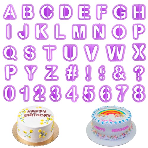 80 Stk Fondant Ausstecher Set, Buchstaben Ausstecher für Fondant Ausstecher Buchstaben, Fondant Ausstechform, Buchstaben Zahlen Ausstechform Ausstecher für Alphabet Keksen Tortendeko Backzubehör von RUGLAMZHIP