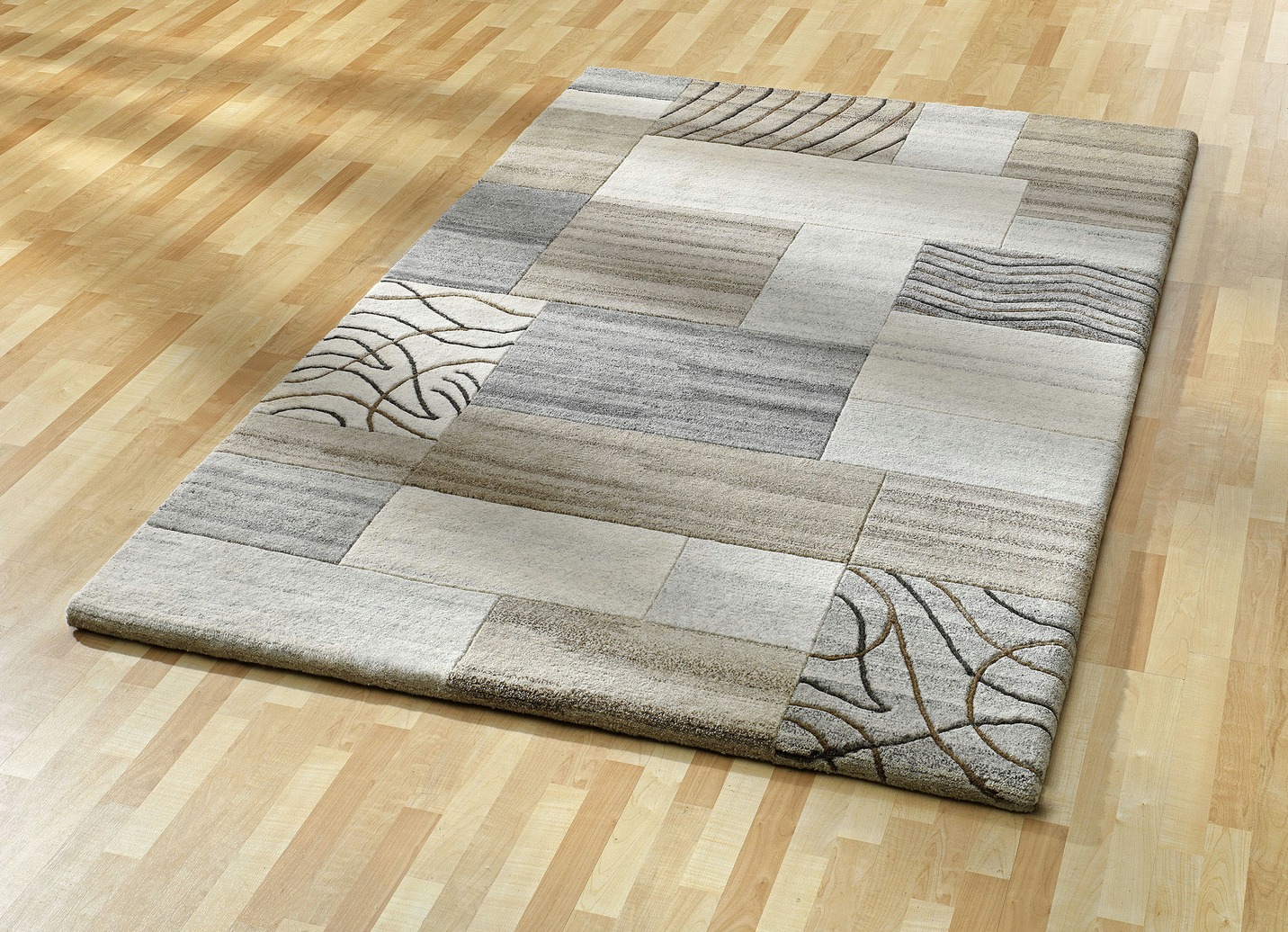 Handgearbeitete Brücken und Teppiche aus 100% Schurwolle, Größe 256 (Teppich, 170x240 cm), Qualität Klassik (Handgetuftet), Natur von RUGMARK
