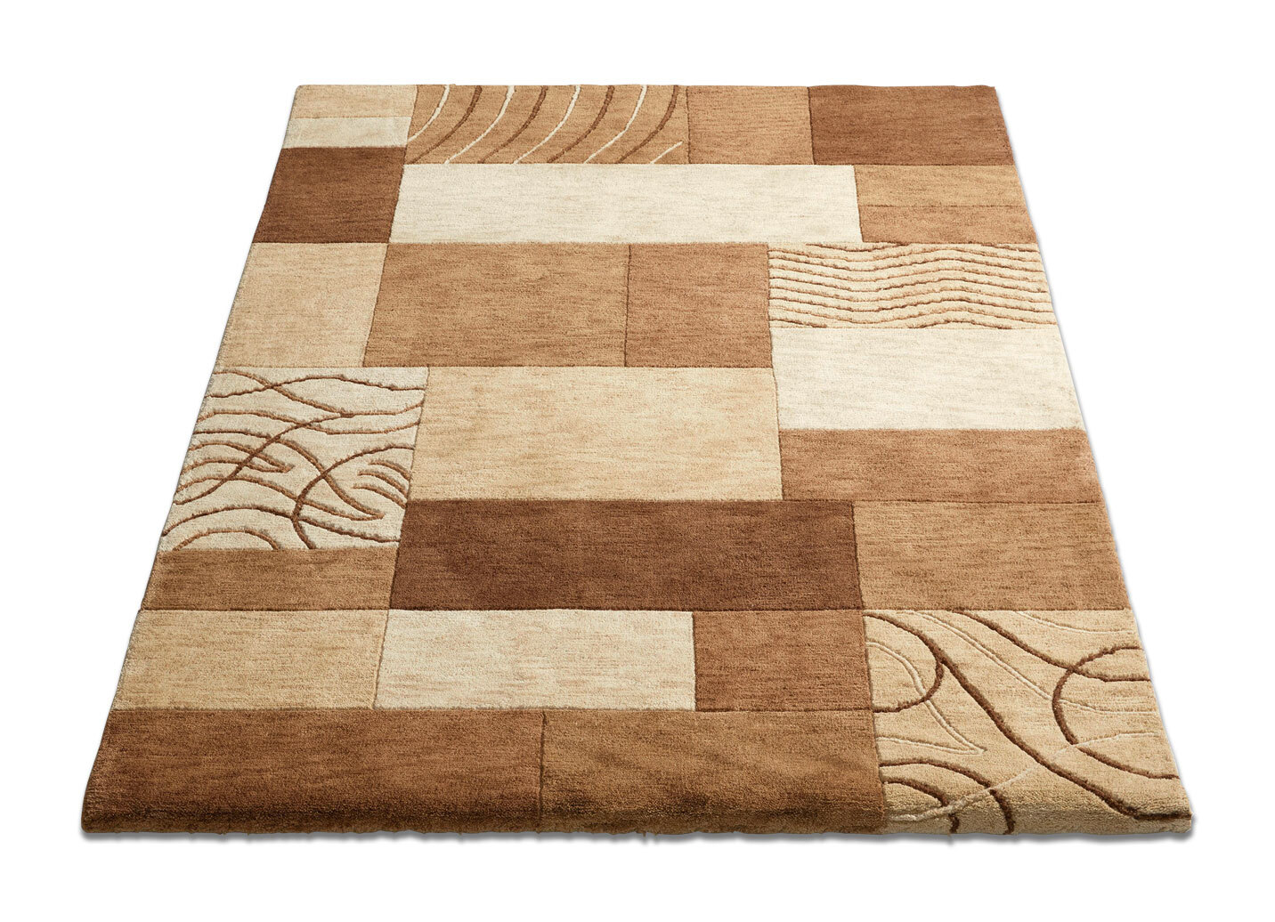 Handgearbeitete Teppiche aus 100% Schurwolle, Größe 279 (Teppich, 190x290 cm), Qualität Klassik (Handgetuftet), Braun von RUGMARK