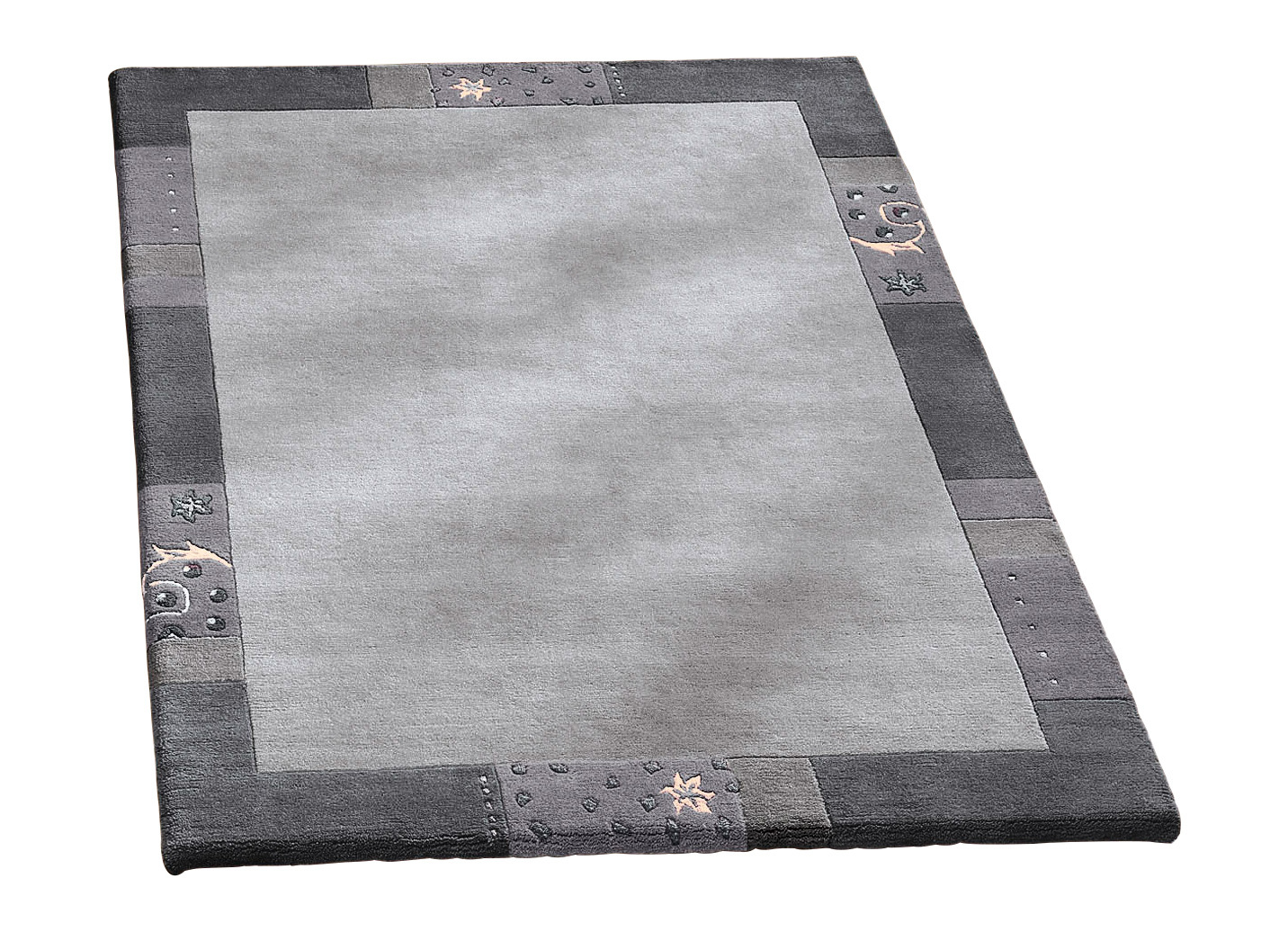 Handgetuftete Brücken, Teppiche und Bettumrandung, Größe 249 (Teppich, 160x230 cm), Grau von RUGMARK