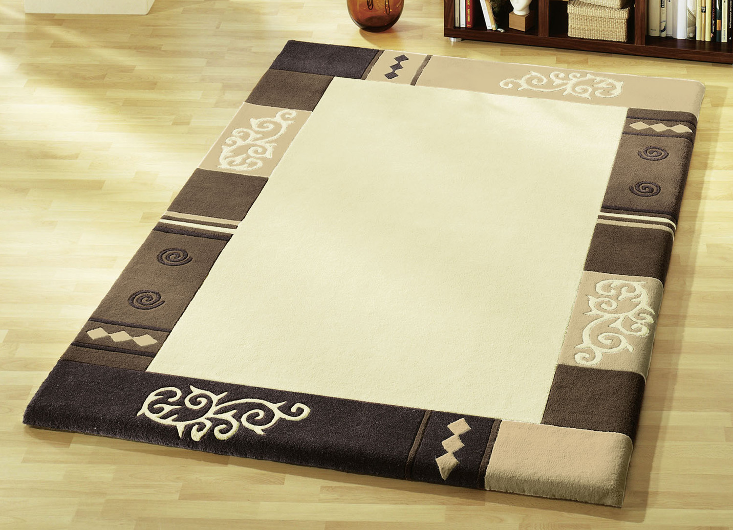Handgetuftete Brücken, Teppiche und Bettumrandungen, Größe 103 (Brücke, 60x90 cm), Beige von RUGMARK