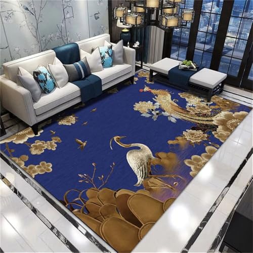 Deko Wohnzimmer Lounge Ecke Retro-Stil waschbar Balkon Teppich Wasserfest Anti Rutsch 120X180CM von RUGMRZ