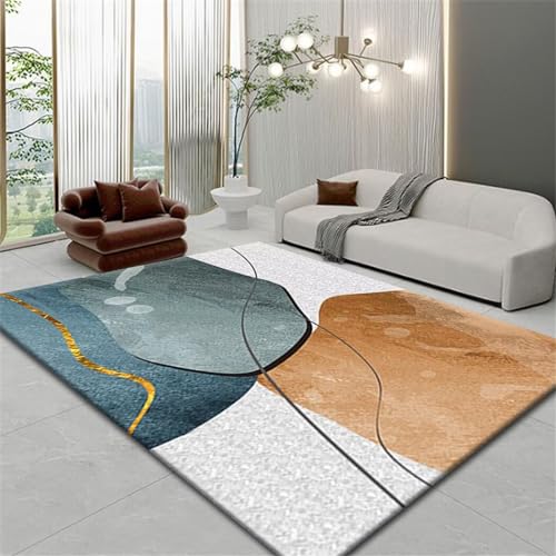 Fußmatten Für Drinnen Waschbarer Teppich Wohnzimmer Moderner Chinesischer Teppich, Pflegeleichter Teppich, Abstrakter Lounge-Teppich Teenage Boys Schlafzimmer Dekor 200X250Cm 6Ft 6.7''X8Ft 2.4'' von RUGMRZ